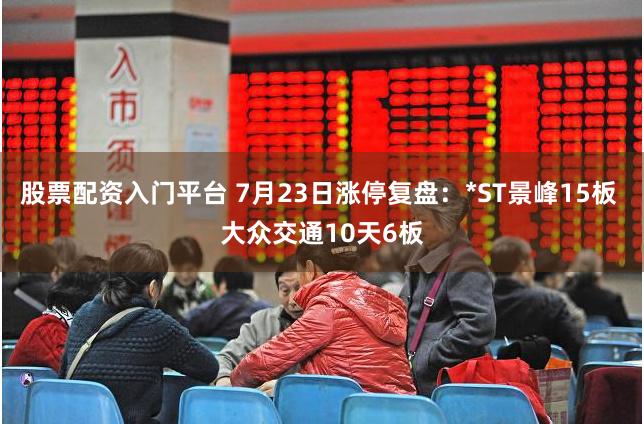 股票配资入门平台 7月23日涨停复盘：*ST景峰15板 大众交通10天6板